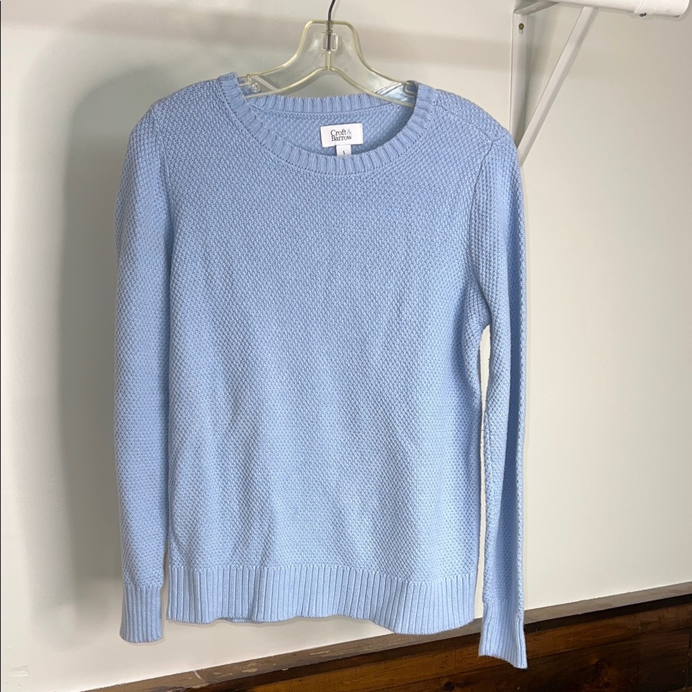 Croft & Barrow Sky Blue Knit Crewneck Sweater- S‎